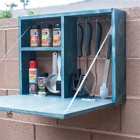 grill utensils in metal box|how to store grilling tools.